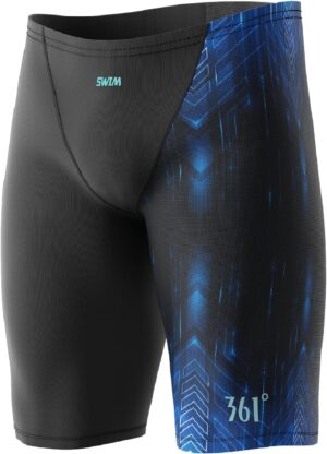 361° Swim Jammers for Men, Pro Racing Training Swimsuit, Chlorine Resistant Endurance Mens Swim Suit Swimwear Tech Pant