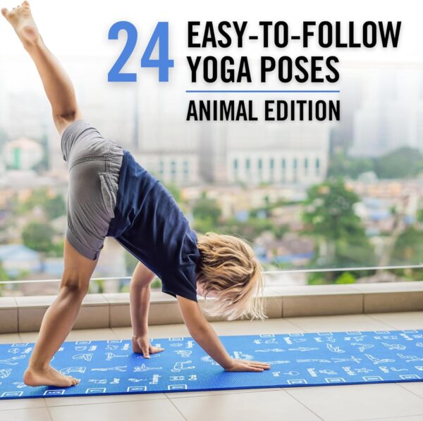 Kids Yoga Mat - Non-Slip Lightweight TPE Exercise Mat - Ideal for Boys & Girls (Ages 3-12), Toddlers & Children in Kindergarten, Preschool, School. PVC Free. 6mm Thick. Carry Strap