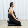 Leewadee Meditation Cushion Set – 1 Small Zafu Yoga Pillow and 1 Small Roll-Up Zabuton Mat Filled with Kapok
