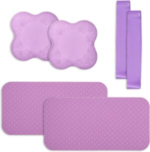 Yoga Knee Support Pad for Women Pilates Kneeling Cushion | Elbows Wrist Hands Head Foam Extra Thick Men Exercise Knees Pads Set of 6 Pieces