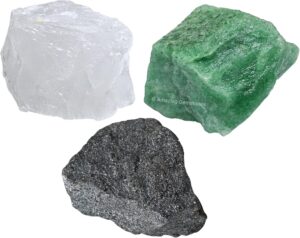 Aries Zodiac Healing Crystal Set, Pack of 3 Crystals Raw Stones Astrology Gifts for Women Birthday Anniversary Gifts Mother Father Gifts (Information Card Included)