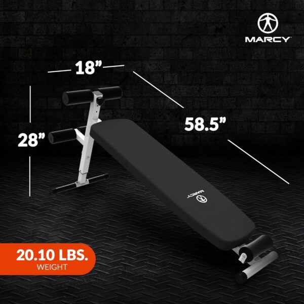 Marcy Utility Slant Board Exercise Bench for Strength Training and Home Gym Workouts