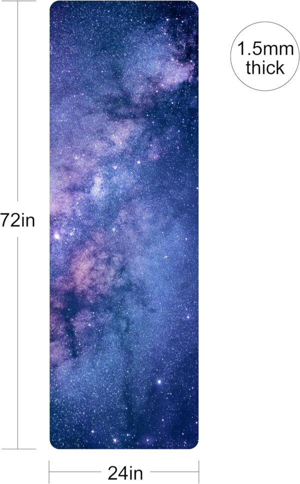 nuveti Printed Travel Yoga Mat-1/16 Inch Thick Non Slip Fitness Workout Mat with Carrying Bag, Foldable Lightweight Suede & Natural Rubber Yoga Mat for Yoga Pilates and Fitness 72" L x 24" W x 1.5mm