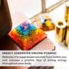 Orgonite Crystal Handmade Seven Chakra Gemstone Pyramid - Orgone Chakra Healing Stone Pyramids for Spiritual Healing, Meditaion, Yoga, Reiki Gifts, Office and Home Decor