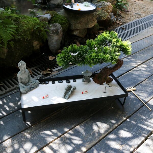 BangBangDa Japanese Meditation-Decoration - Home Office Bonsai Decor for Table Desk - Buddha Rock Sand Tabletop Decor Gifts for Women Man Friends