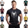 ReedCA Spider - Mens Bodybuilding T-Shirts Gym Training Top Fashion Workout Tee Muscle Short Sleeve