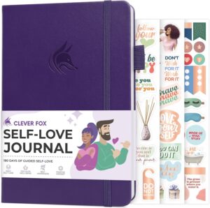 Clever Fox Self-love Journal – Guided Self-Discovery Log for Self-care, Reflection & Self-help, Mental Health, Gratitude & Mindfulness (Purple)