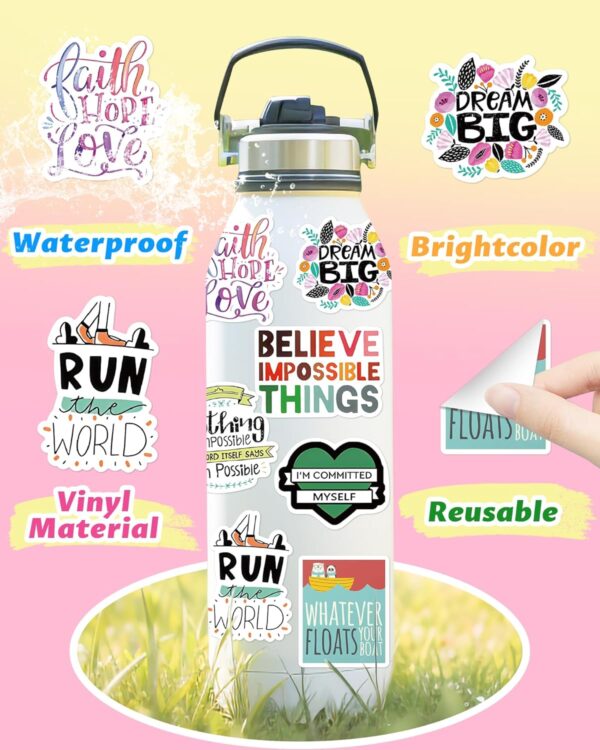 300 Pcs Motivational Stickers for Adults, Inspirational Water Bottle Stickers, Scrapbook Supplies Positive Affirmation Stickers, Mental Health Vision Board Laptop Vinyl Stickers for Kids