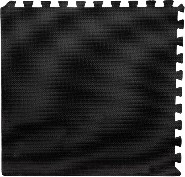 EVA Foam Mat Tiles 24-Pack - 96 SQ FT of Interlocking Padding for Garage, Playroom, or Gym Flooring - Exercise Mat or Baby Playmat by Stalwart (Black)