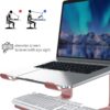 SOUNDANCE Laptop Stand, Aluminum Computer Riser, Ergonomic Laptops Elevator for Desk, Metal Holder Compatible with 10 to 15.6 Inches Notebook Computer, Gold Pink
