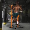 DlandHome Pull Up Bar, Power Tower Dip Bar, Pull Up Bar Free Standing with 10 Levels Adjustable Height for Home Gym Workout Equipment, Strength Training Fitness