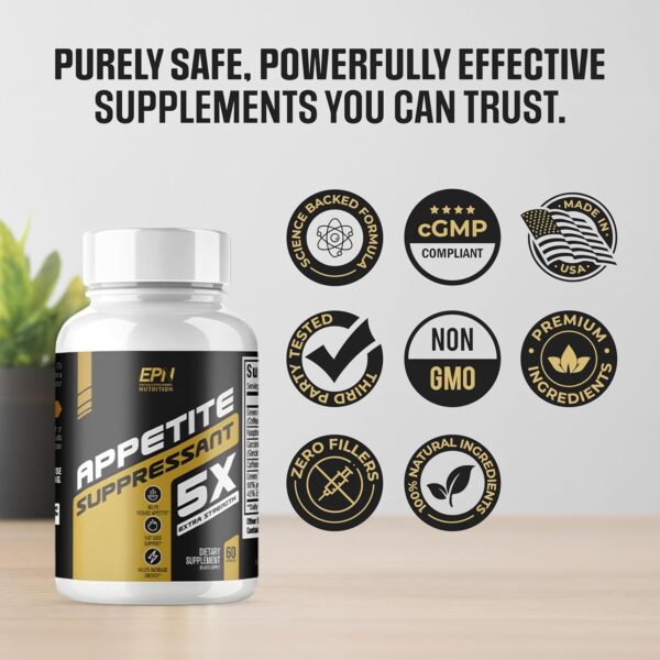 EPN Supplements | MAX Dosed Appetite Suppressant for Weight Loss Pills for Women & Men | Fat Burner Supplement, Carb Blocker Metabolism Booster | Best Weight Loss Diet Pills - 60 Servings