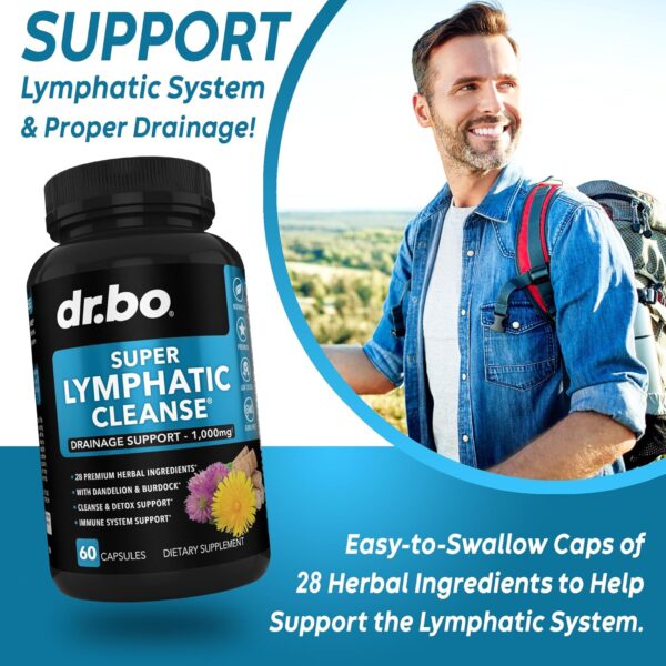 Lymphatic Drainage Supplements Pills - Lymphatic Support Total Herbal Cleanse Products Echinacea, Ginger, Dandelion, Red Root & Red Clover Supplement - Lymph Node Detox Cleanse Lymph System Drainage