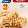 Atkins Peanut Butter Granola Protein Meal Bar, High Fiber, 16g Protein, 1g Sugar, 4g Net Carb, Meal Replacement, Keto Friendly, 12 Count