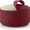 Meditation Cushion | WHEEL Zafu Meditation Cushion with Removable Washable Cover | Certified Organic Cotton Meditation Cushions | Buckwheat Hulls Cushion Meditation Pillow