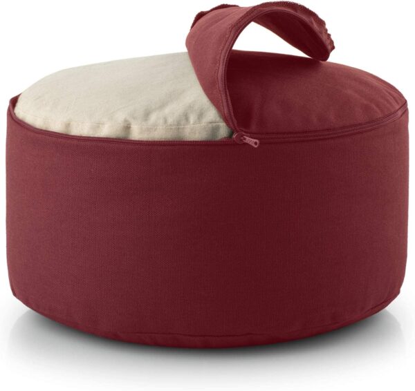 Meditation Cushion | WHEEL Zafu Meditation Cushion with Removable Washable Cover | Certified Organic Cotton Meditation Cushions | Buckwheat Hulls Cushion Meditation Pillow