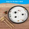 amberr Zen Garden for Desk - Premium Japanese Mini Sandbox Rock Garden Kit. Zen Sand Garden Mindfulness Gifts for Kids. Office Desk Accessories Meditation Room Decor Sand Tray Therapy Gift