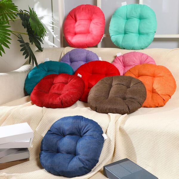 Thyle 10 Pcs Meditation Floor Cushion Bulk Meditation Floor Pillow Classroom Cushions 15.8" Flexible Tatami Floor Cushions Soft Thick Yoga Chair Seating for Adults Home (Assorted Colors,Round)