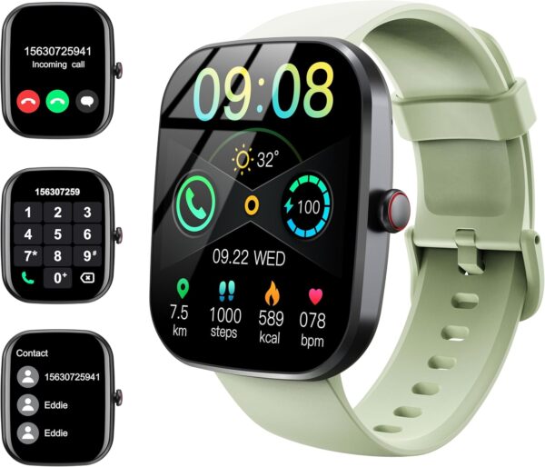 Smart Watch(Answer/Make Call), 1.91" Smartwatch for Men Women, NEW Fitness Watch with 110+ Sport Modes, Fitness Activity Tracke with Pedometer/Sleep Monitor/Heart Rate/IP68 Waterproof, for Android iOS