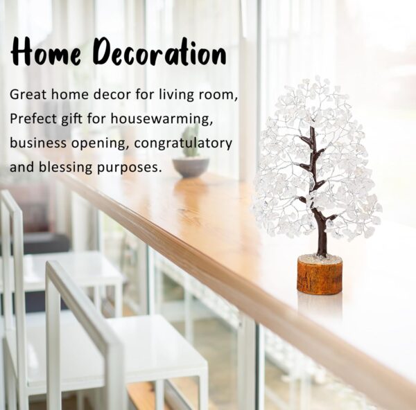 Clear Quartz Gemstone Tree of Life - Handmade Crystal Tree for Positive Energy, Chakra Money Tree Bonsai - Feng Shui Decor, Healing Crystals - Attract Good Luck, Meditation Accessories, Spiritual Gift