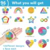 96 Pcs Breath Calm Anxiety Sensory Stickers Reusable Mindfulness Stickers Calming Strips Adhesive Sensory Strips for School Office Classroom Desk Adults Teens Counselor Tension Fidget Supplies