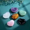 1.8" Large Heart Crystal Stone Black Obsidian Healing Crystals Smooth Gua Sha Meditation Yoga Worry Stones Pockets Gemstone Reiki Energy Balancing Gift Mother's Day Gift