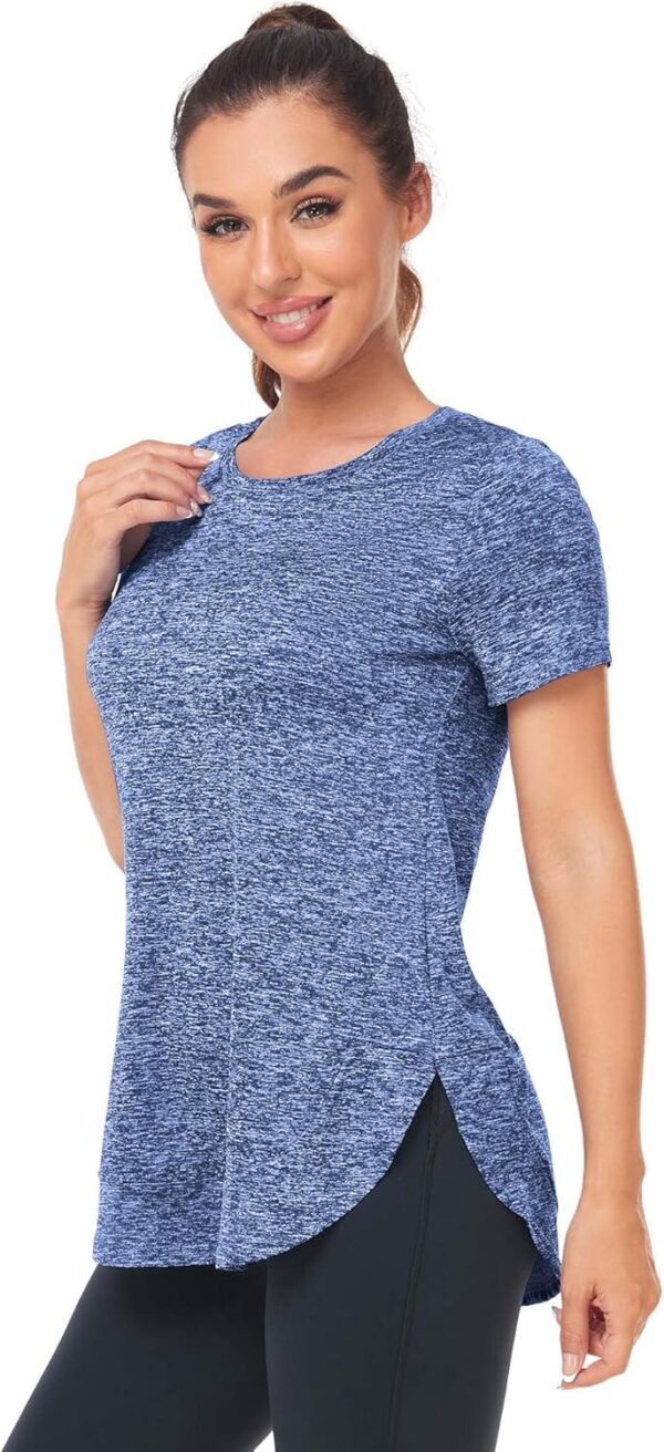 Absttith Women's Short Sleeve Workout Shirts Athletic Casual Tops Quick Dry Gym Soprt Tee Side Split