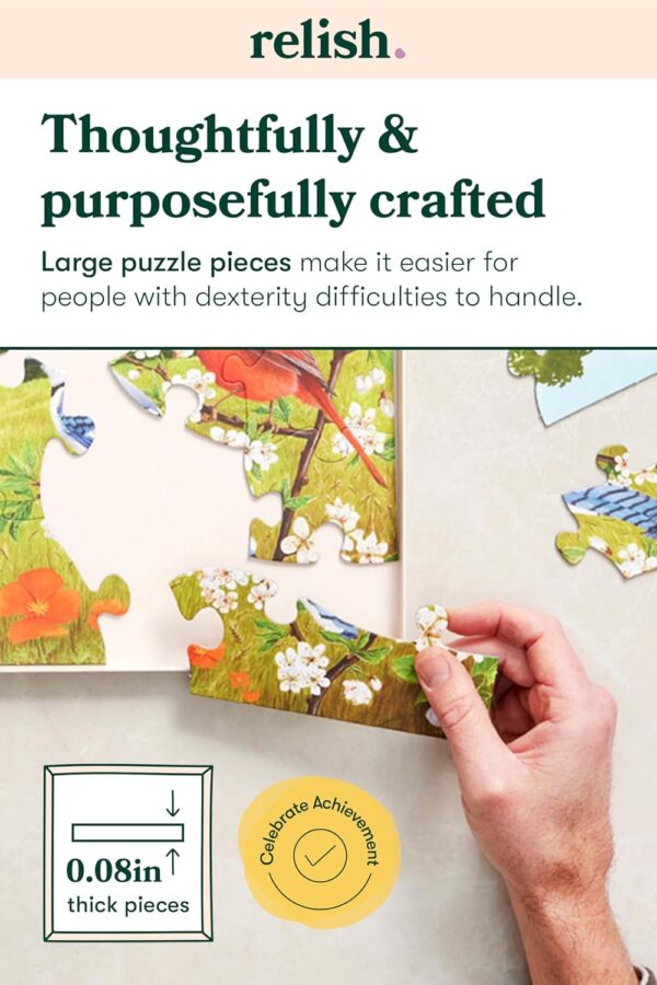 Relish Dementia Puzzles for Adults, 13 Piece Blooming Lovely Jigsaw Puzzle, Alzheimerís Products and Activities