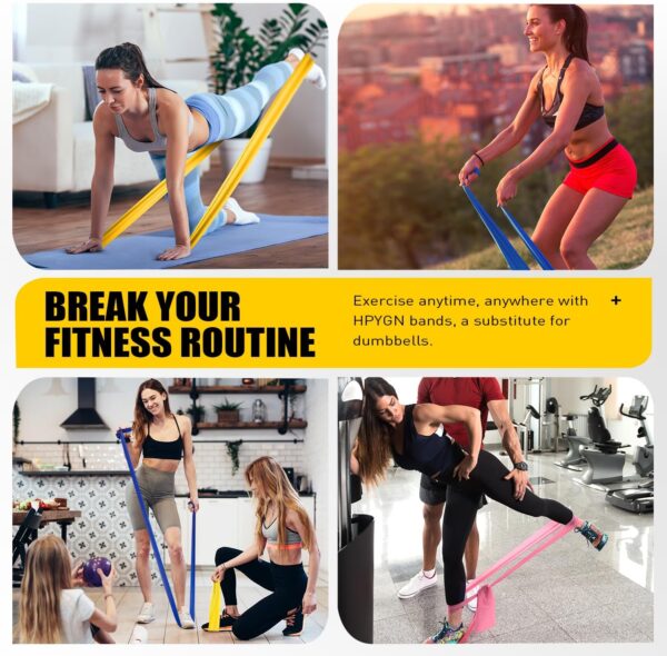 Resistance Bands, Exercise Bands, Physical Therapy Bands for Strength Training, Yoga, Pilates, Stretching, Stretch Elastic Band with Different Strengths, Workout Bands for Home Gym
