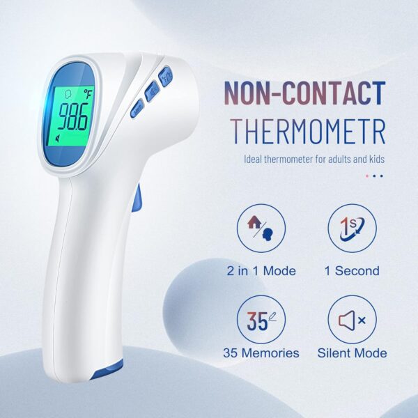 Forehead Thermometer for Adults and Kids, Digital Infrared Thermometer with Fever Alarm, FSA HSA Eligible, Fast Accurate Results, Easy to use