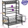 Weight Rack for Dumbbells, Dumbbell Rack Weight Stand, VOPEAK Home Gym Storage Rack for Yoga Mat Kettlebells and Strength Training Equipment, Weight Storage Holder Rack for Dumbbells with Wheels
