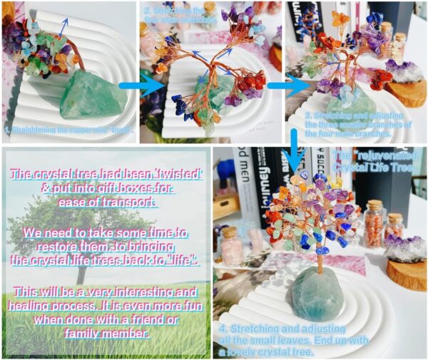QINJIEJIE Amethyst Crystal Tree Crystals Healing Stones Reiki Natural Crystals Base Copper Wire Tree Life Spiritual Meditation Energy Tree Room Office Desk Decor Purple Gifts for Women Men