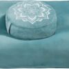 Meditation Cushion with Washable Premium Velvet Cover,100% Memory Foam Square Floor Cushion and Buckwheat Cushion Seating for Adults and Children Sitting, Yoga, Reading
