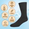 EMEM Apparel Men's Diabetic Dress Crew Cotton Socks | Non-Binding Loose Top | Seamless Toe | 3-Pair | Big and Tall Available