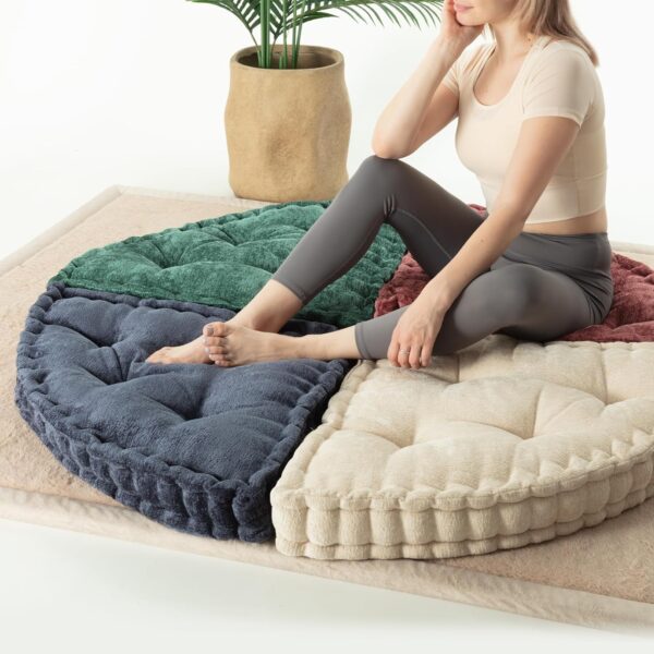 Floor Pillow for Adults, Meditation Cushion for Sitting or Yoga, Classroom Seating for Kids with Velcro Fastener, Pizza Cushion 20"*20"