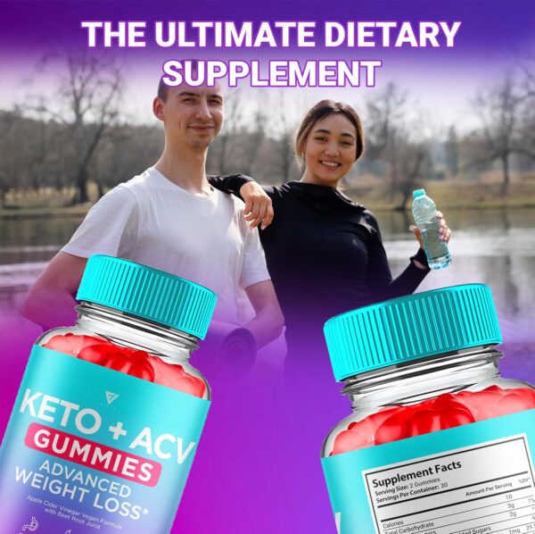 Keto ACV Gummies Advanced Weight Loss Belly Fat Burners Product Works Fast, ACV Keto Gummy Detox Cleanse Diet Apple Cider Vinegar Metabolism(60 Count)