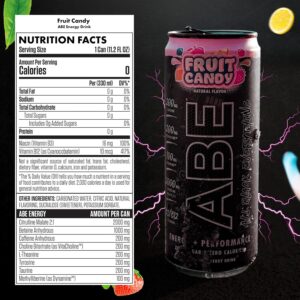 All Black Everything Sugar Free Energy Drink | Fruit Candy | 0 Calories | 12 Pack | 200mg Natural Caffeine | Pre-Workout Sport Drink for Men and Women