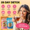 SkinnyBoost 28 Day Detox Tea Kit-1 Daytime (28 Bags) 1 Evening (14 Bags) Non GMO, Vegan, All Natural Teas, Made with Green Tea and Herbal Teas for Natural Detox and Cleanse, Reduce Bloating