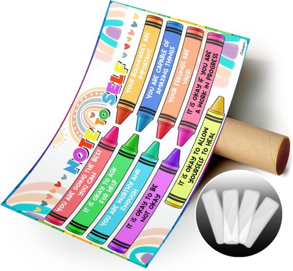 Note to Self Poster, Motivational Posters, Affirmations Poster, Promoting Mental Health, Positive Emotions, Self-Care in Classroom, Therapy Office, Counseling Spaces 24"x16" Decor