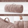 Intelligent Design Edelia Foldable Poly Chenille Light Weight Lounge Floor Pillow Cushion Tufted Seat for Meditation, Game Playing, Yoga, Reading with Travel Wrap, 27"W x 74"L, Blush