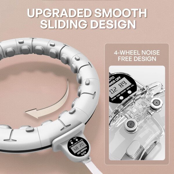 30/12 Knots Weighted Hula Hoop for Kids & Adults Weight Loss, Detachable & Size Adjustable Infinity Hoop Plus Size, Home Outdoors Fitness Exercise, Abdominal Toner