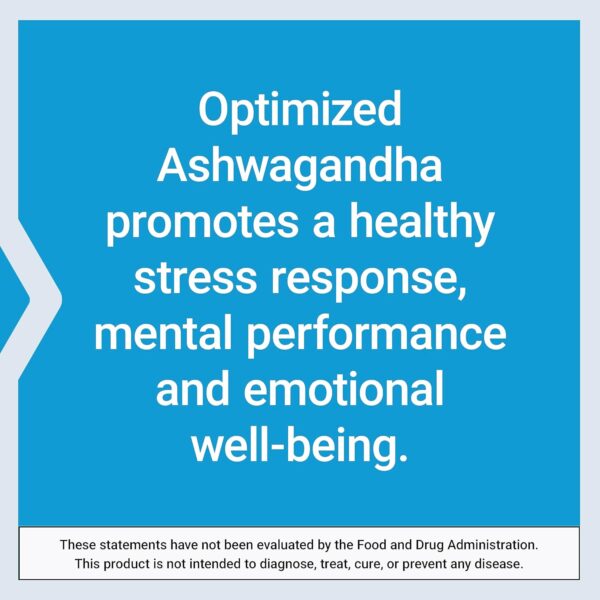 Life Extension Optimized Ashwagandha - Stress management supplement for a healthy stress response, focus, memory, stress relief - vegetarian, gluten-free, non-GMO, 60 capsules