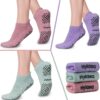 Hylaea Unisex Non Slip Socks with Grip for Yoga, Hospital, Pilates, Barre | Ankle, Cushioned
