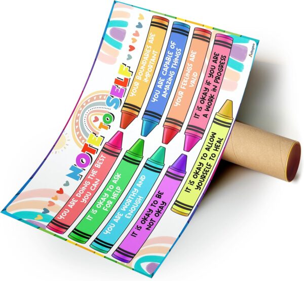 Note to Self Poster, Motivational Posters, Affirmations Poster, Promoting Mental Health, Positive Emotions, Self-Care in Classroom, Therapy Office, Counseling Spaces 24"x16" Decor