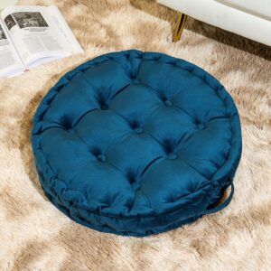 Sioloc Round Floor Pillows,Seating Cushion Floor Pillow Seating for Adults & Kids Bedroom,Thick Meditation Pillows Floor Cushion for Chair Sofa Yoga(Navy,23''X23'')