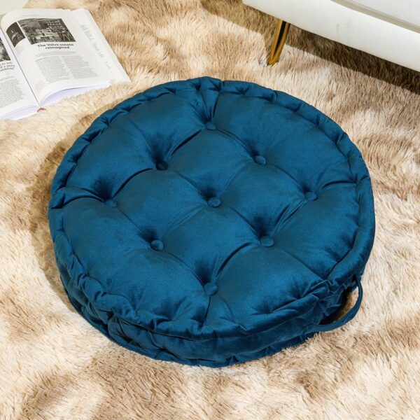 Sioloc Round Floor Pillows,Seating Cushion Floor Pillow Seating for Adults & Kids Bedroom,Thick Meditation Pillows Floor Cushion for Chair Sofa Yoga(Navy,23''X23'')
