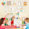 9 Calming Corner Posters, Feelings Chart for Kids, Calm Down Corner Mental Health Posters, Preschool Classroom Educational Poster Emotions Chart Coping Skills, Wall Art Decoration Mood Calming Sticker