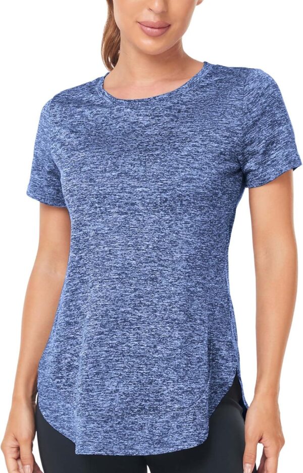 Absttith Women's Short Sleeve Workout Shirts Athletic Casual Tops Quick Dry Gym Soprt Tee Side Split