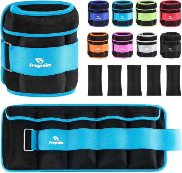 Fragraim Adjustable Ankle Weights 1-3/4/5/6/8/10/12/15/20 LBS Pair with Removable Weight for Jogging, Gymnastics, Aerobics, Physical Therapy