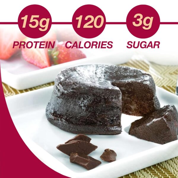 ProtiDIET Protein Chocolate Fudge Cake - 15g Protein - Low Fat High Protein Snacks for Adults - Quick and Easy-to-Prepare Healthy Protein Snack - 7 Cake Mix Pouches Per Box